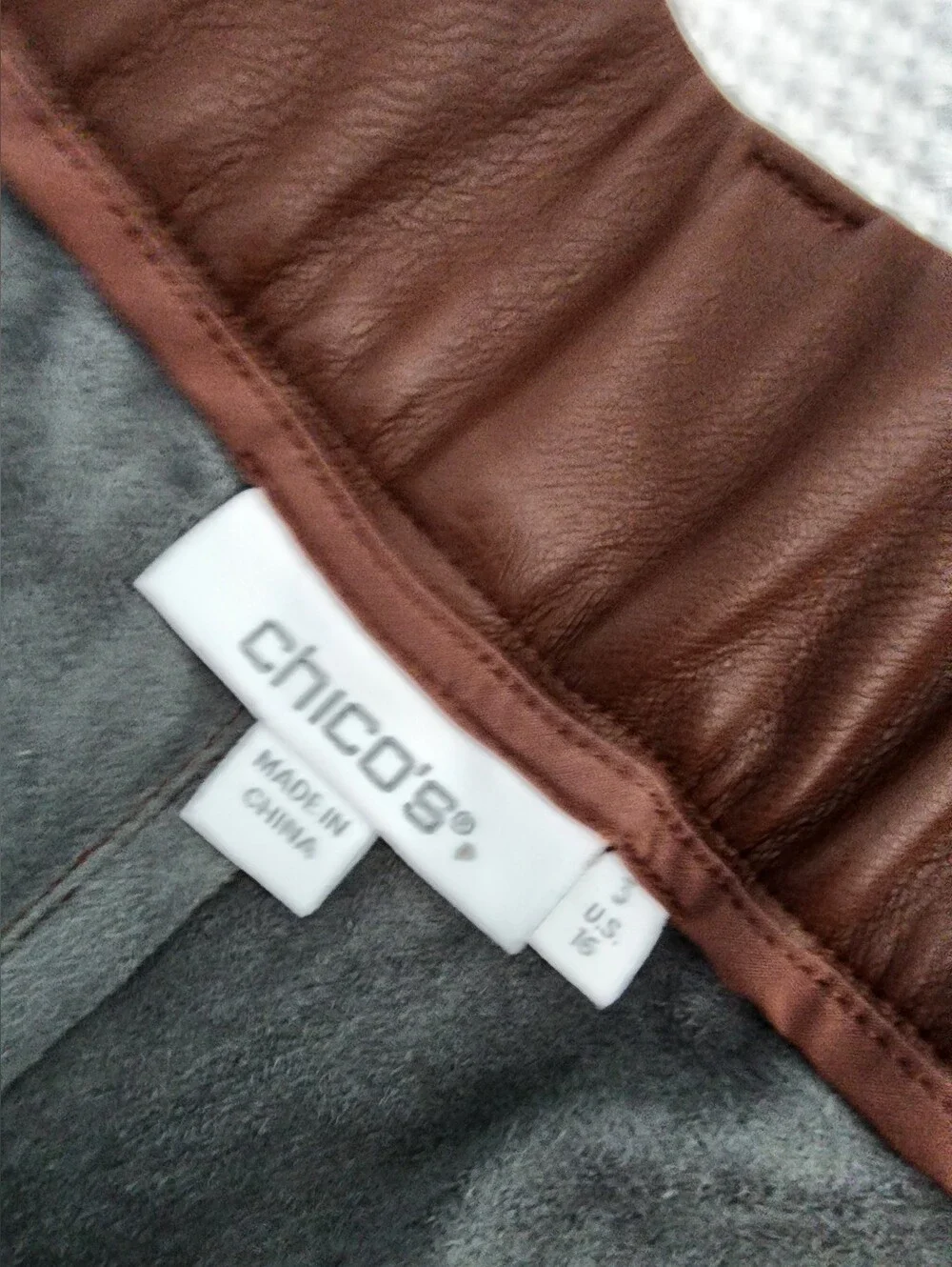 Chico's Brown Faux Leather Wide-Leg Trousers New Without Tags